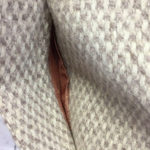 VTG Herman Kay Coat Jacket Womens Med Petite Tan Wool Blend 3 Button 2 Pockets - Picture 5 of 12